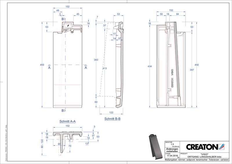 Plik CAD produktu VISIO dachówka połówkowa boczna lewa LHOGL