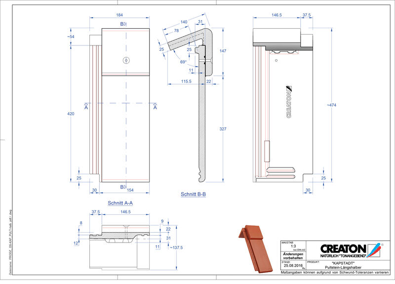 Plik CAD produktu KAPSTADT dachówka pulpitowa Pult-halb