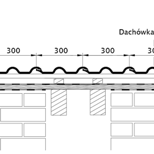 Rysunek techniczny produktu HEIDELBERG - przekrój poprzeczny połaci dachu