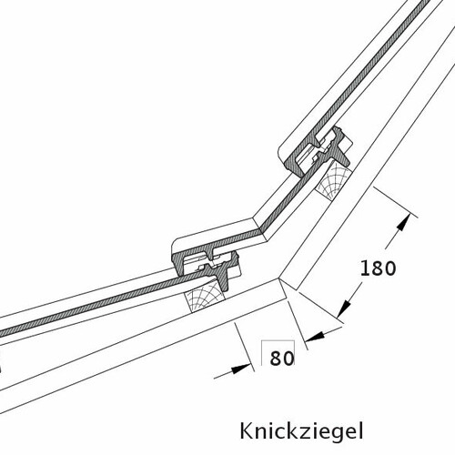 Rysunek techniczny produktu CANTUS dachówka łamana KNZ