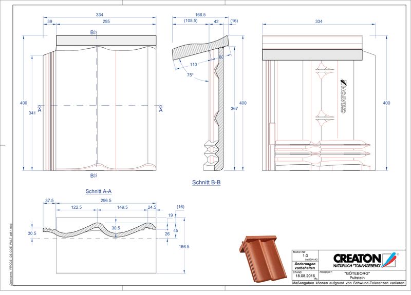 Plik CAD produktu GÖTEBORG dachówka pulpitowa PULTSTEIN