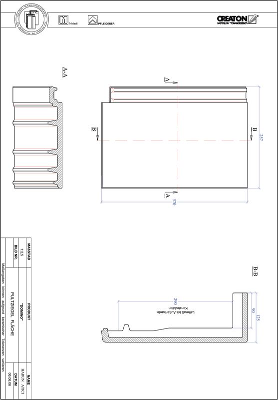 Plik CAD produktu DOMINO dachówka pulpitowa połaciowa PULTFLA
