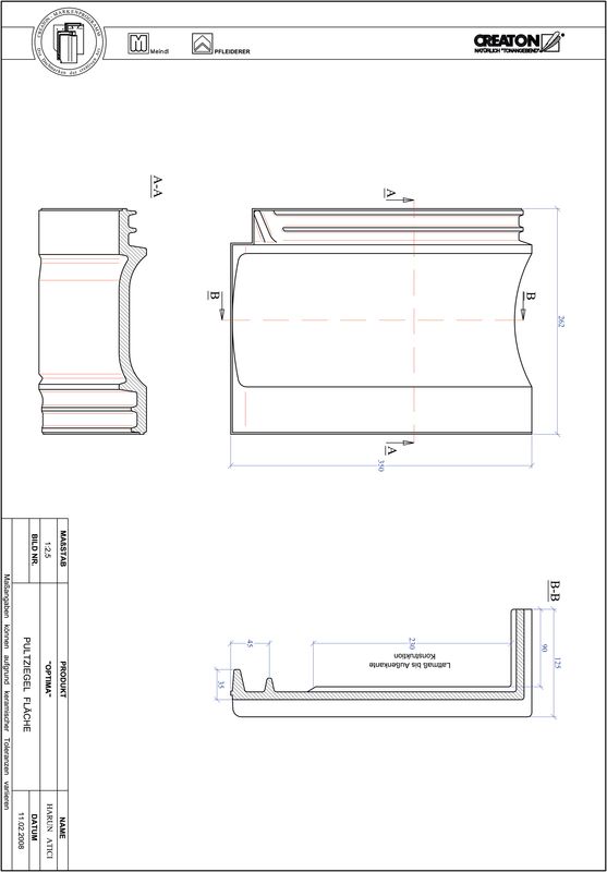 Plik CAD produktu TERRA OPTIMA dachówka pulpitowa połaciowa PULTFLA