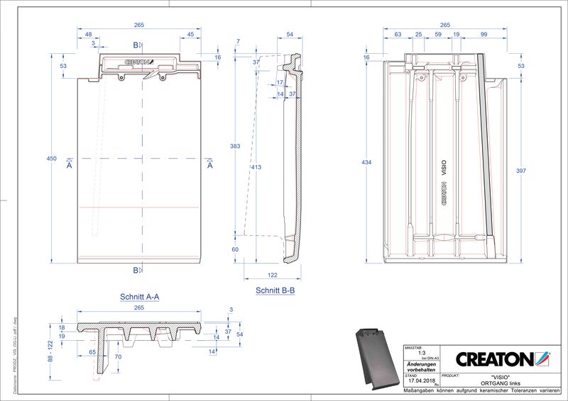 Plik CAD produktu VISIO dachówka boczna lewa OGL