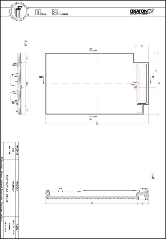 Plik CAD produktu DOMINO dachówka dwufalowa DWZ