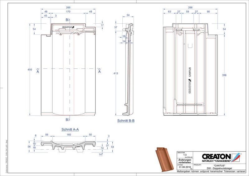 Plik CAD produktu CANTUS dachówka dwufalowa DWZ