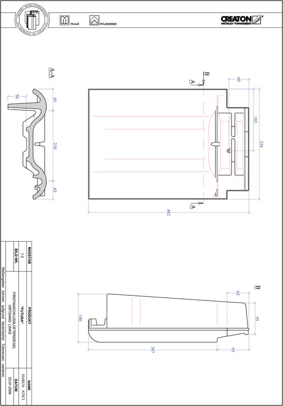 Plik CAD produktu FUTURA dachówka kalenicowa wentylacyjna boczna lewa FALOGL