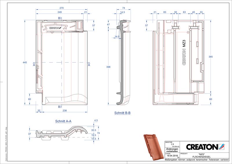 Plik CAD produktu MZ3 dachówka połaciowa FLA