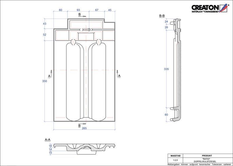 Plik CAD produktu RATIO dachówka dwufalowa DWZ