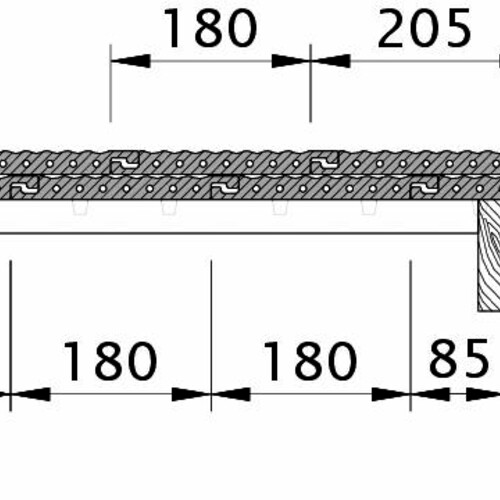 Rysunek techniczny produktu PROFIL OG dachówka boczna prawa z blachą i dachówka połaciowa OFR