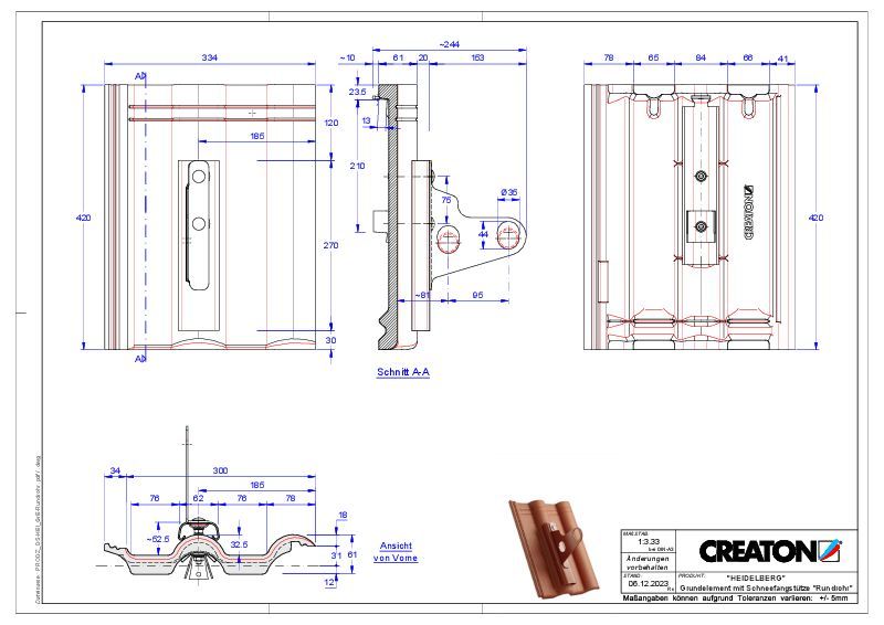 Plik CAD produktu HEIDELBERG dach. podst. Rundrohr