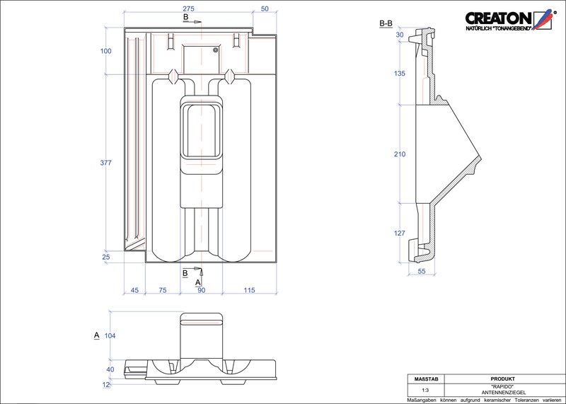 Plik CAD produktu RAPIDO dachówka antenowa ANTENNE