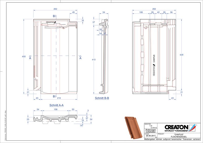 Plik CAD produktu CANTUS dachówka połaciowa FLA