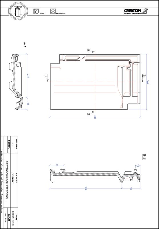 Plik CAD produktu FUTURA dachówka kalenicowa wentylacyjna FALZ