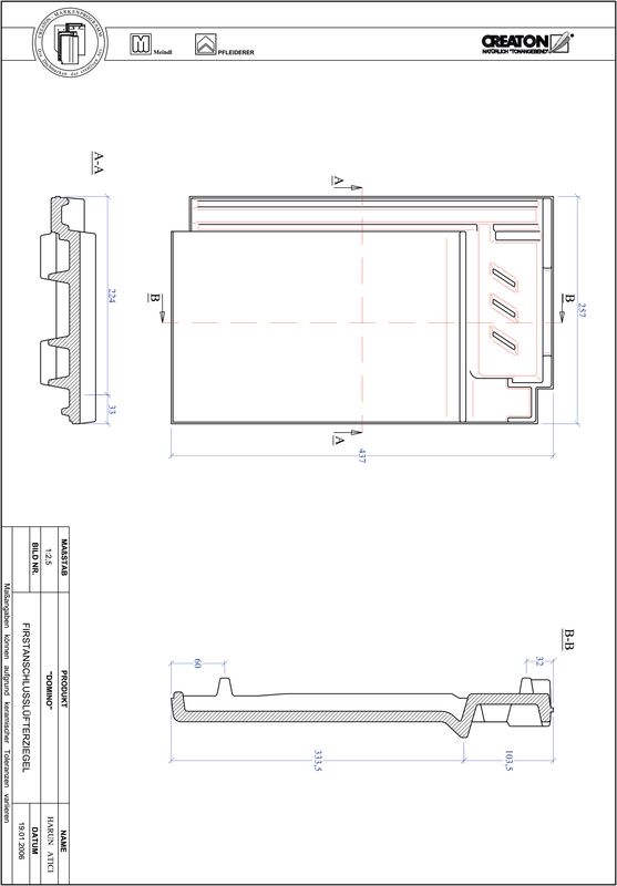 Plik CAD produktu DOMINO dachówka kalenicowa wentylacyjna FALZ