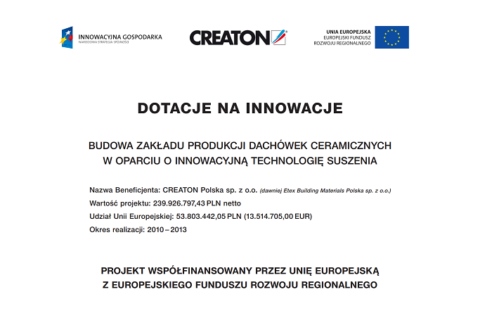 Dotacje na innowacje - CREATON Polska