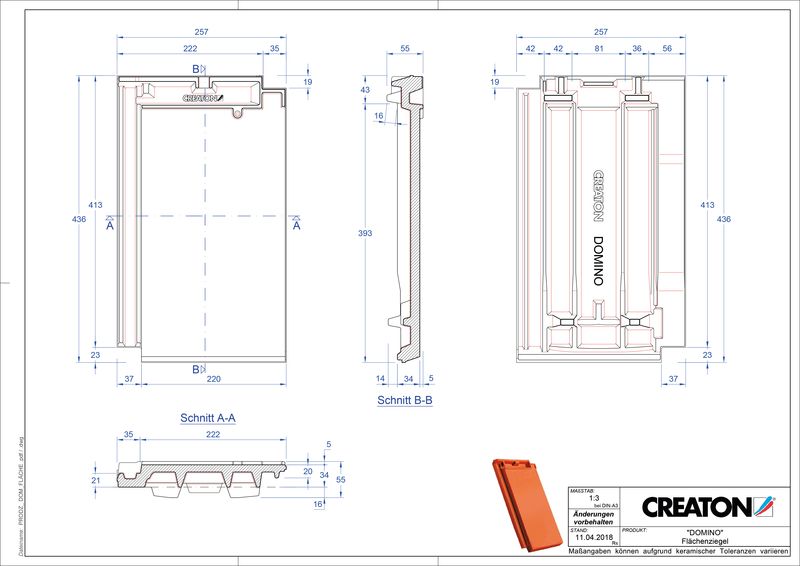 Plik CAD produktu DOMINO dachówka połaciowa FLA