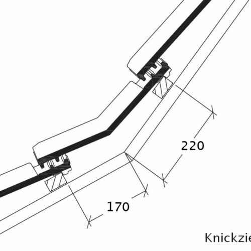 Rysunek techniczny produktu HARMONICA dachówka łamana KNZ