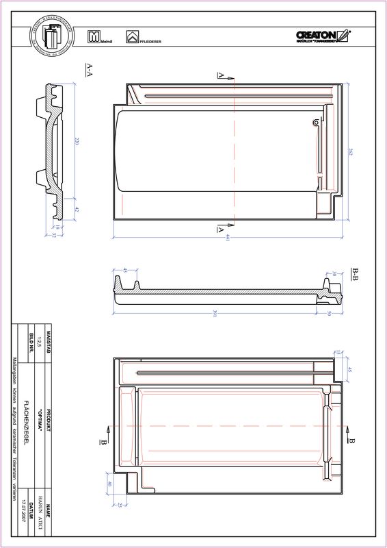 Plik CAD produktu TERRA OPTIMA dachówka połaciowa FLA