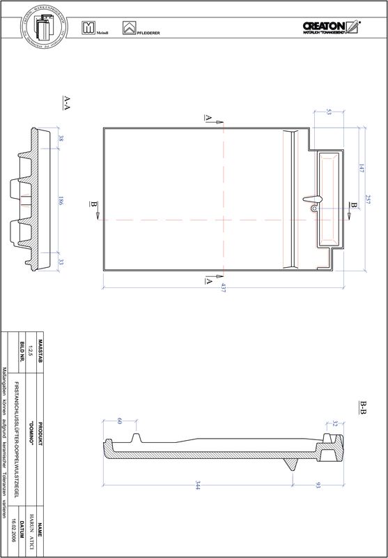 Plik CAD produktu DOMINO dachówka kalenicowa wentylacyjna dwufalowa FALDWZ