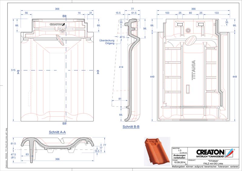 Plik CAD produktu TITANIA dachówka kalenicowa wentylacyjna boczna lewa FALOGL