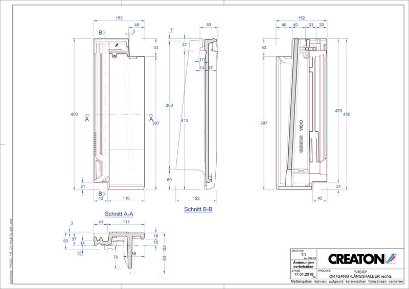 Plik CAD produktu VISIO dachówka połówkowa boczna prawa LHOGR