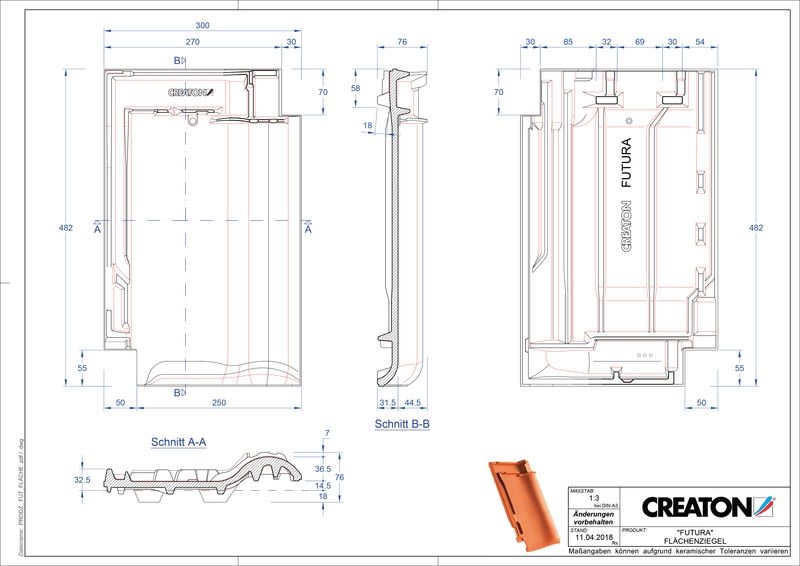 Plik CAD produktu FUTURA dachówka połaciowa FLA