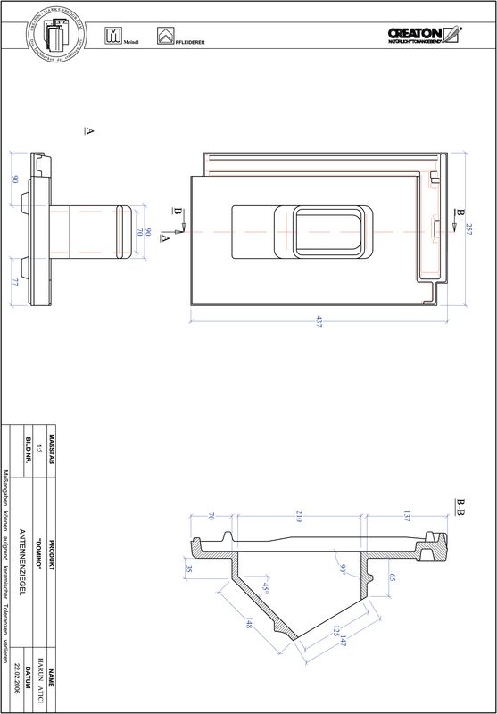 Plik CAD produktu DOMINO dachówka antenowa ANTENNE