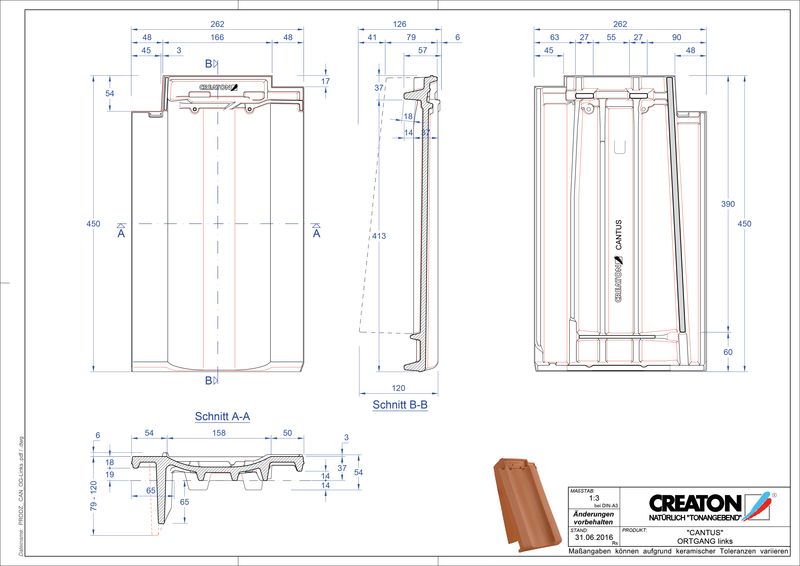 Plik CAD produktu CANTUS dachówka boczna lewa OGL
