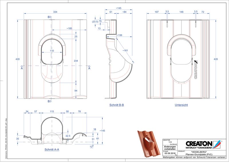 Plik CAD produktu HEIDELBERG akcesoria Grundplatte-PVC