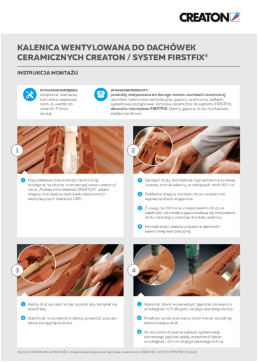 INSTRUKCJA MONTAŻU – KALENICA WENTYLOWANA DO DACHÓWEK CERAMICZNYCH CREATON (SYSTEM FIRSTFIX)