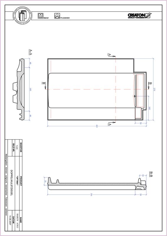 Plik CAD produktu OPTIMA dachówka dwufalowa DWZ