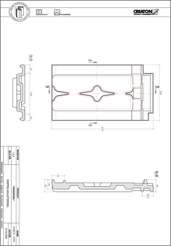 Plik CAD produktu HERZZIEGEL dachówka dwufalowa DWZ