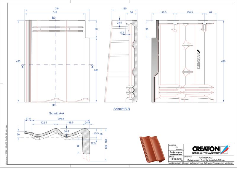 Plik CAD produktu GÖTEBORG dachówka pulpitowa boczna prawa PultOGR-90