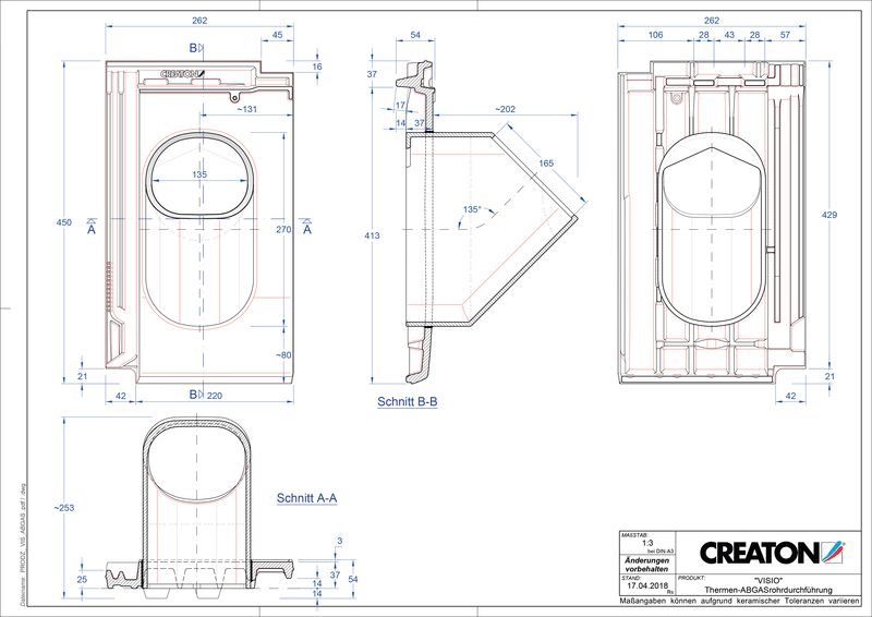 Plik CAD produktu VISIO dachówka przelotowa do kominów gazowych THERME