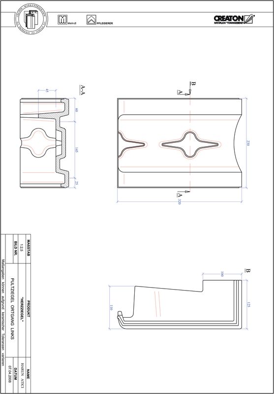 Plik CAD produktu HERZZIEGEL dachówka pulpitowa boczna lewa PULTOGL