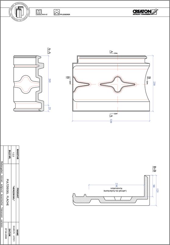 Plik CAD produktu HERZZIEGEL dachówka pulpitowa połaciowa PULTFLA