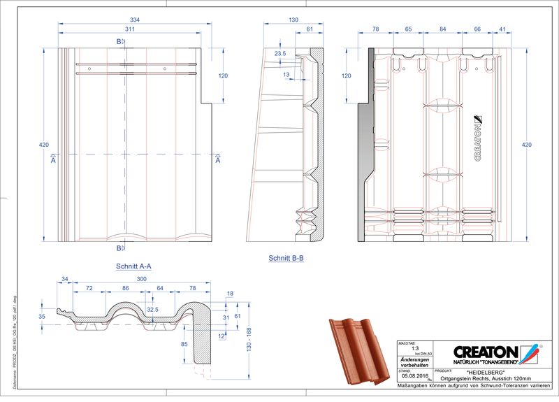 Plik CAD produktu HEIDELBERG dachówka pulpitowa boczna prawa PultOGR-120