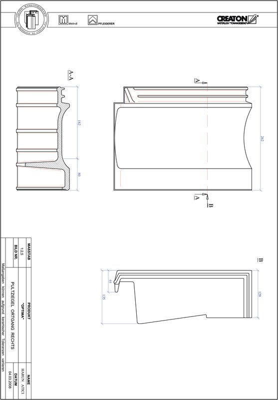 Plik CAD produktu TERRA OPTIMA dachówka pulpitowa boczna prawa PULTOGR
