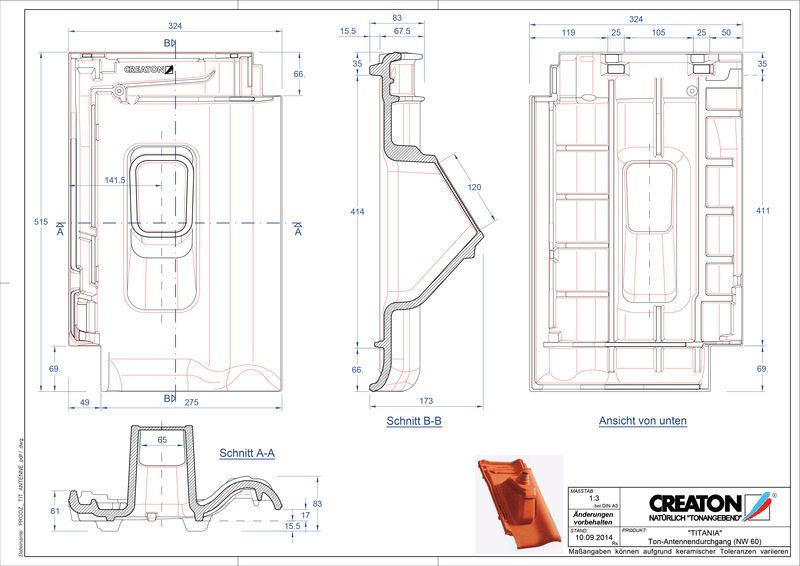Plik CAD produktu TITANIA dachówka antenowa ANTENNE