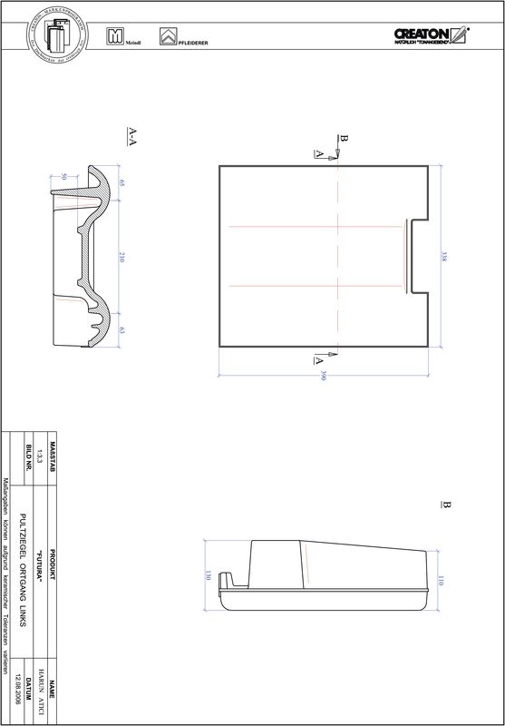 Plik CAD produktu FUTURA dachówka pulpitowa boczna lewa PULTOGL