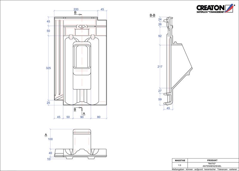 Plik CAD produktu RATIO dachówka antenowa ANTENNE