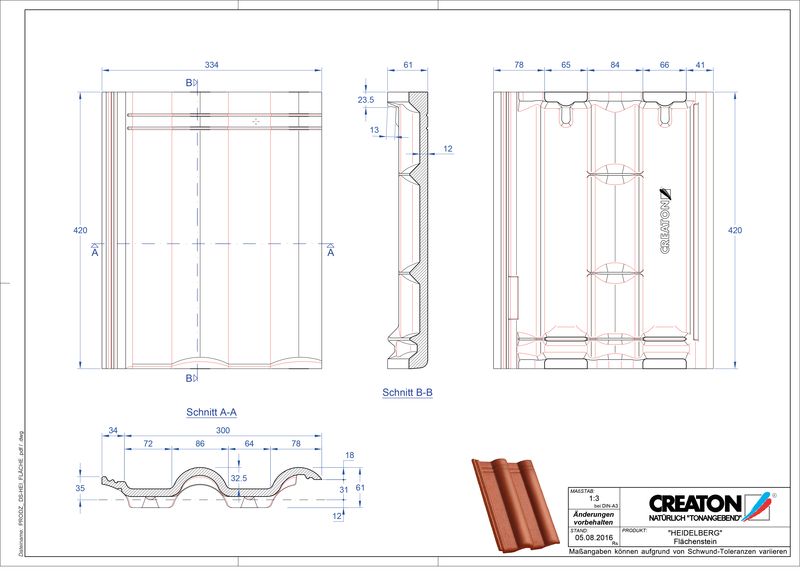 Plik CAD produktu HEIDELBERG dachówka połaciowa Faechenstein