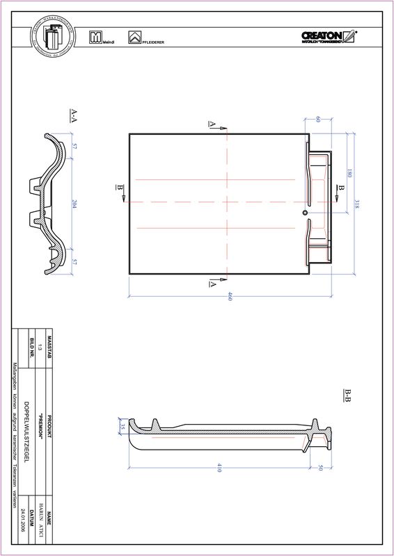 Plik CAD produktu PREMION dachówka dwufalowa DWZ