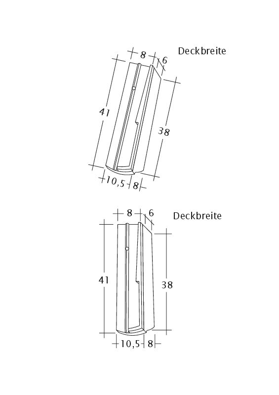 Rysunek techniczny produktu PROFIL Kera-Saechs-15cm-SchiebeOG