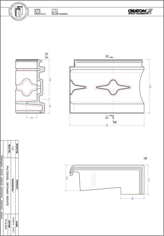Plik CAD produktu HERZZIEGEL dachówka pulpitowa boczna prawa PULTOGR