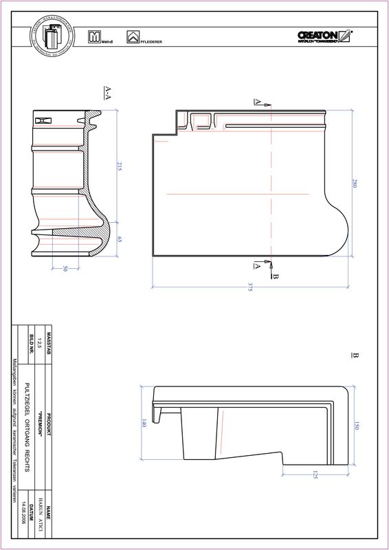 Plik CAD produktu PREMION dachówka pulpitowa boczna prawa PULTOGR