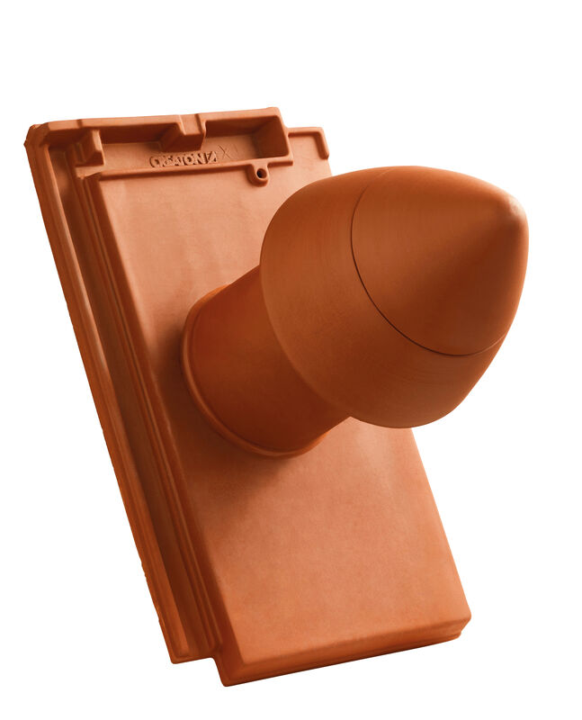DOM SIGNUM ceramiczny kominek odpowietrzający instalację sanitarną DN 100 mm z odkręcaną pokrywą, z giętkim przewodem przył. (z adapterem)
