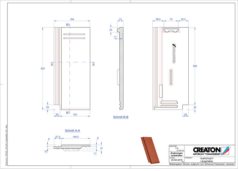 Plik CAD produktu KAPSTADT dachówka połówkowa Laengshalber