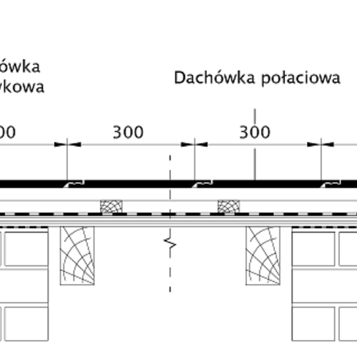 Rysunek techniczny produktu KAPSTADT - przekrój poprzeczny połaci dachu 02